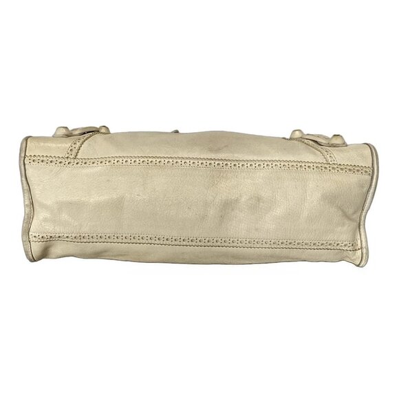 Auth BALENCIAGA The Giant Brogues City Cream Leather Handba - Picture 5 of 14